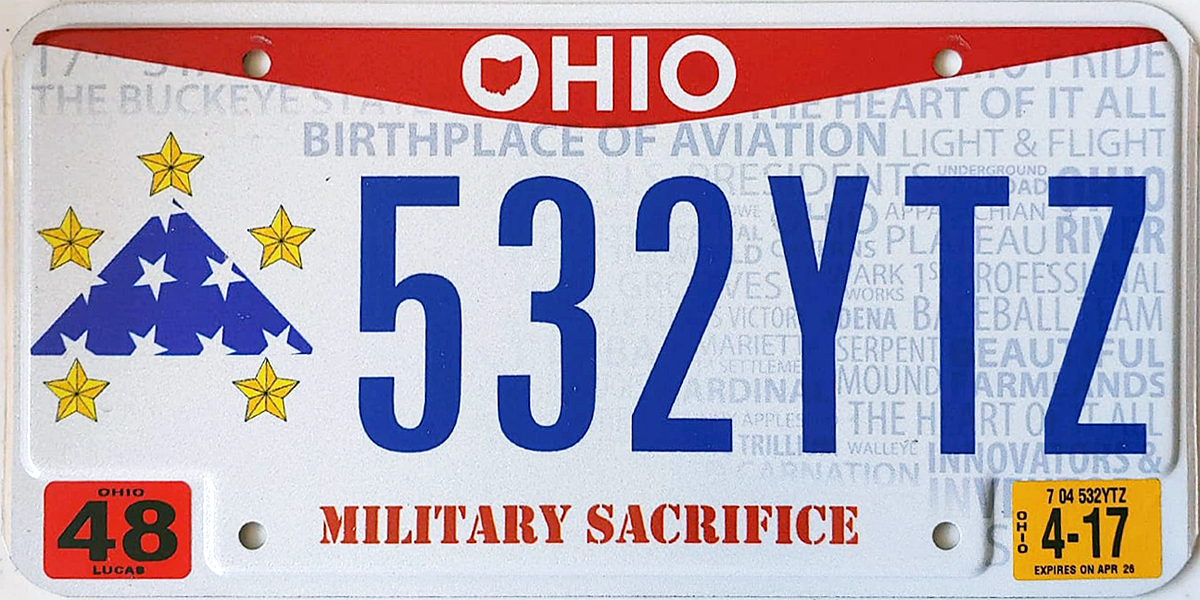 does ohio have state park stickers for license plates
